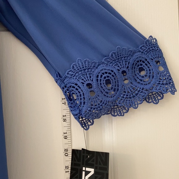 Periwinkle Off the Shoulder 3/4 sleeve Blouse - Picture 4 of 9